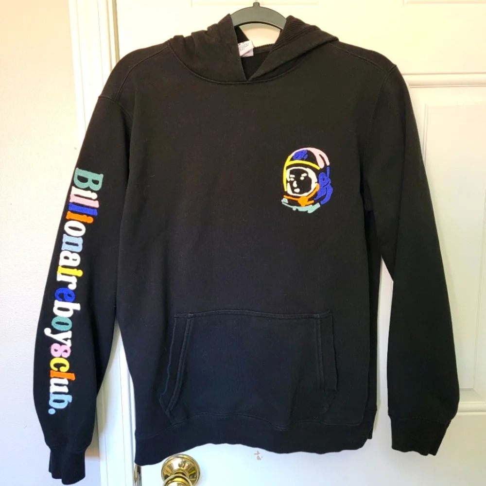 Billionaire Boys Club BB Pereus Black Embroidered Hoodie Astronaut Logo Size S